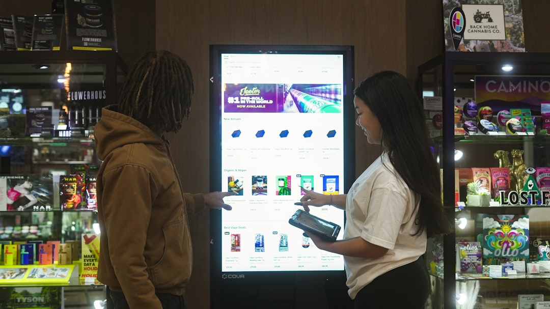 touch screen menu in a dispensary